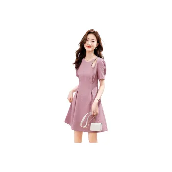 Mo Han Yi Mei Short Sleeved Dresses Women's Pink