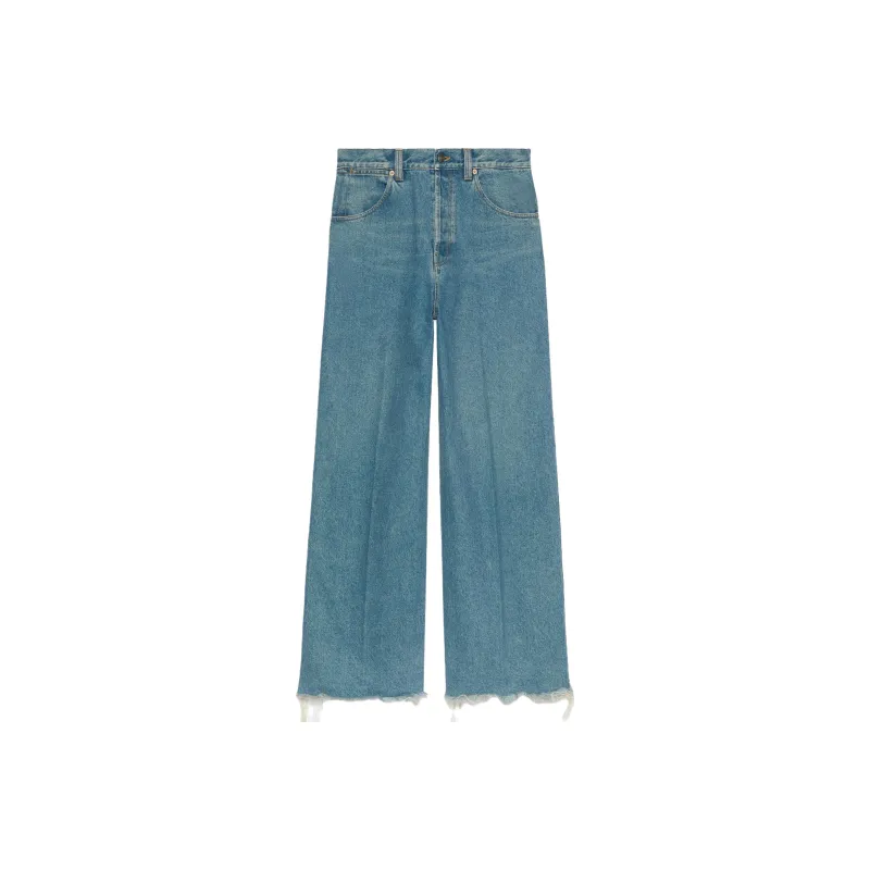 GUCCI Denim GUCCI Label Pants Blue-0