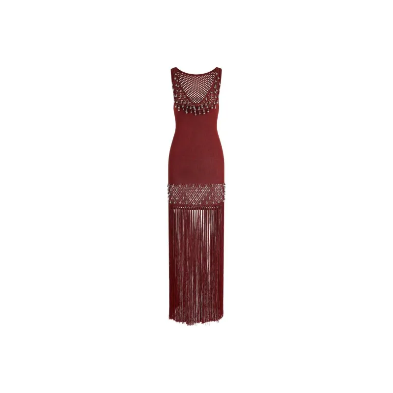 Paco Rabanne Fringed Maxi Dress-0