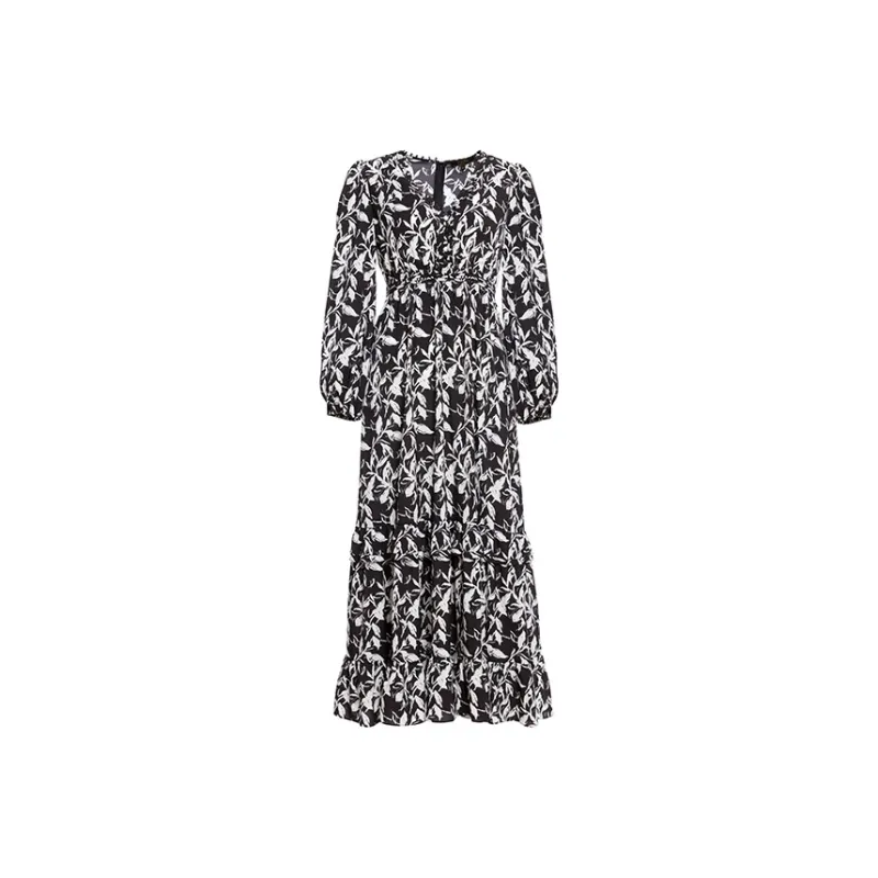 BESIONIA SS23 Long Sleeved Dress Women's Black White-0