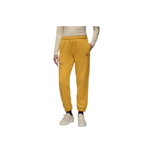 jordan 7.5us Brooklyn Fleece Knitted Sports Pants Women's Ochre Yellow