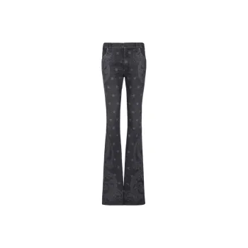 BALMAIN Star Paisley Print Denim Jeans