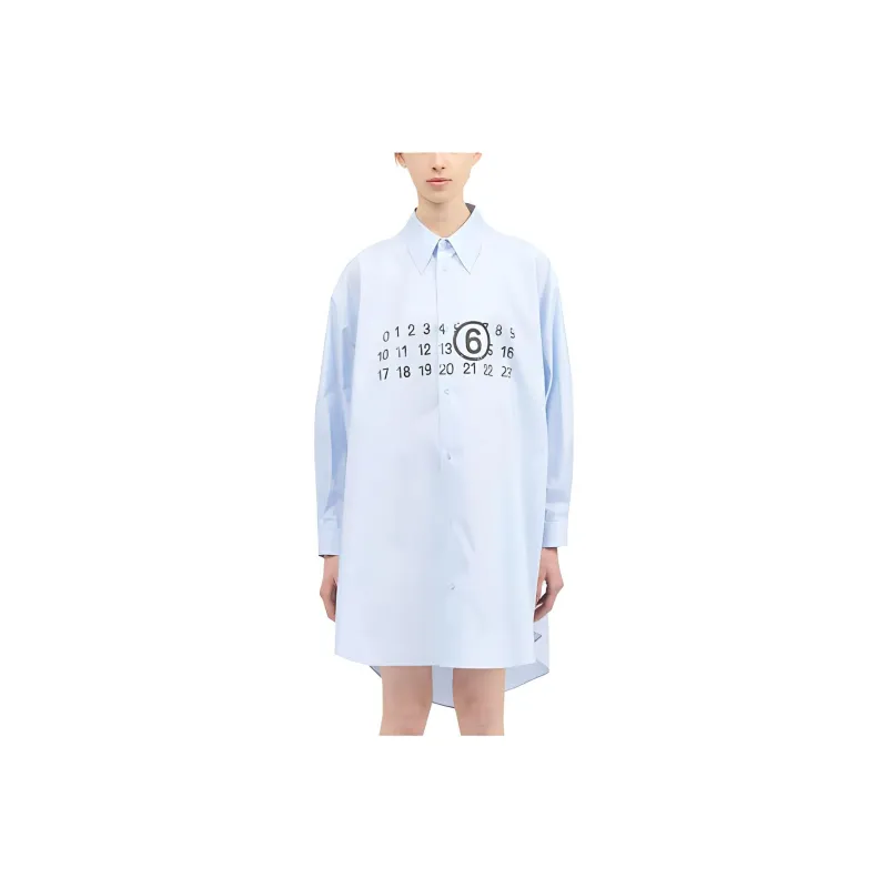 MM6 Maison Margiela Logo Printed Midi Shirt Dress-0
