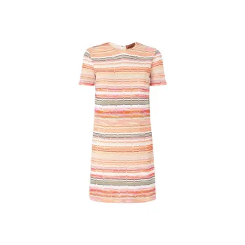 MISSONI Greek Zig Zag Lamé Short Sleeved Mini Dress