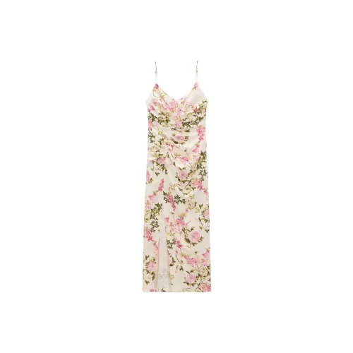ZARA Slip Dresses Women's Light Pink Red
