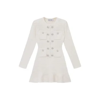 Self portrait Long Sleeved Dresses Women's Ivory White