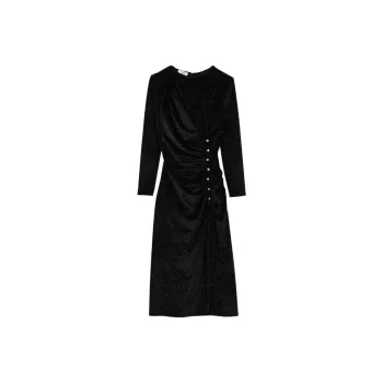 Sandro Cut out Velvet Midi Dress