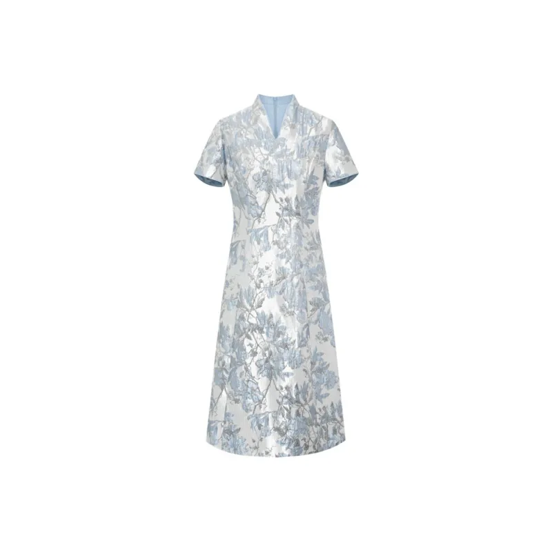 BBLLUUEE SS24 Short Sleeved Dress Women's Moonlight Blue-0