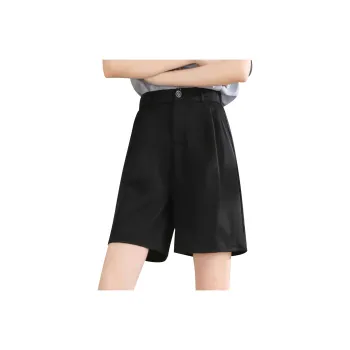 JEANSWEST Fashion Versatile Solid Color Basic Commute High Rise Cooling Comfortable Fitted Zip Closure Summer Women's