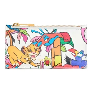 BALMAIN Disney Collaboration Calfskin Wallet Unisex White & Multicolor