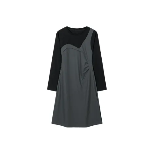 Mo Han Yi Mei Long Sleeved Dress Women's Gray