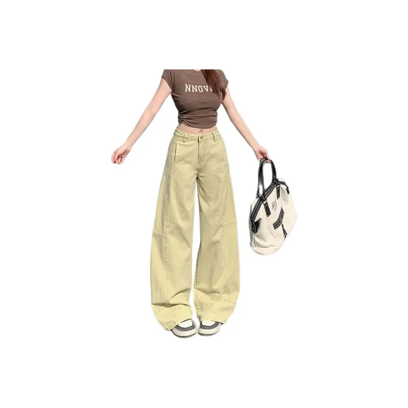 BENGEN Design Driven French Pleated Patchwork Jeans Women's-5