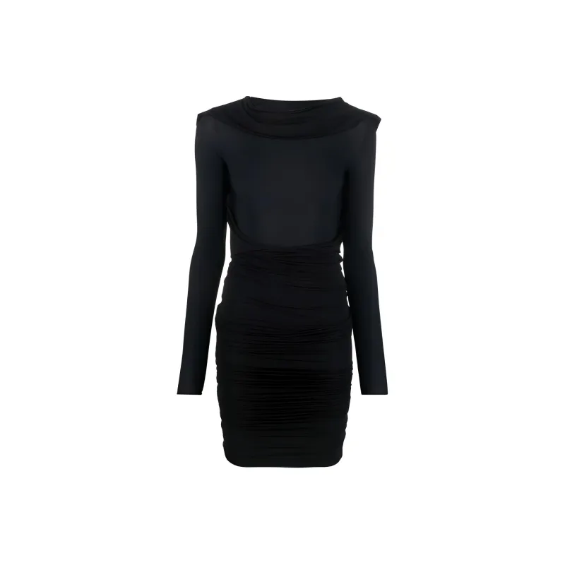 MM6 Maison Margiela Long sleeve Ruched Dress-0