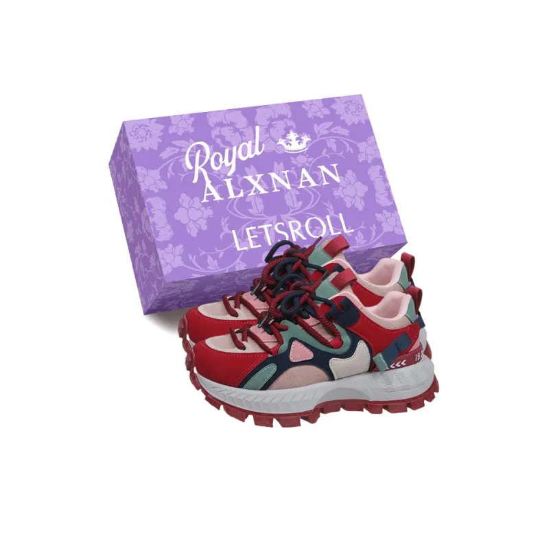 Alxnan Slip Resistant Low Top Chunky Sneakers Women's Box-4