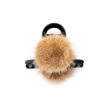 Khaki Acrylic Plush Hair Clip