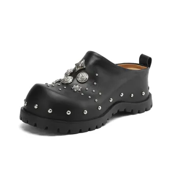 Su Yanjiao Stud Metal Abrasion Resistant Closed Toe Slippers Women's