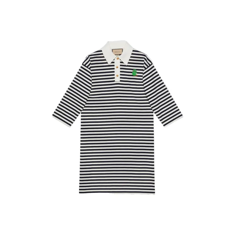 GUCCI Chinese New Year Long Sleeved Dresses Women's Blue-0