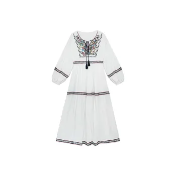 AFGGD Long Sleeved Dress Women's White