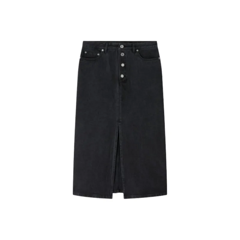 A.P.C FW24 Denim Long Skirt Women's Black-0