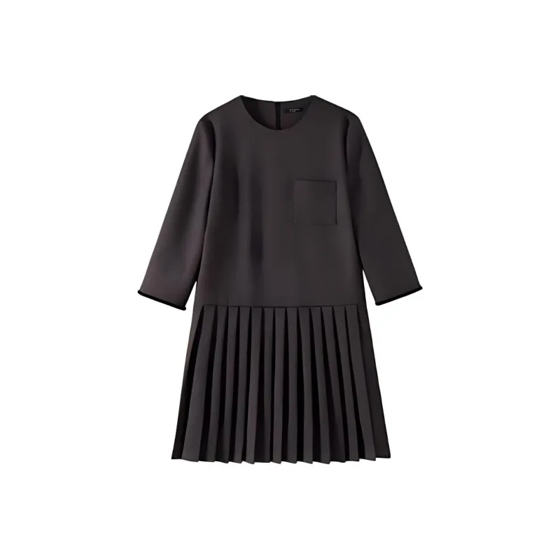 Hacikis Short Sleeved Dress Women's Drip Coffee-0