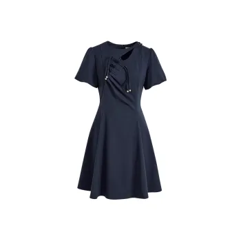 KUOSE SS24 Short Sleeved Dress Women's Navy Blue