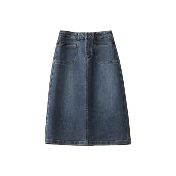 Cypress House Denim Long Skirts Women's Gray Blue