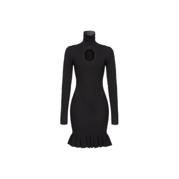 PINKO Cut Out Turtleneck Knitted Dress
