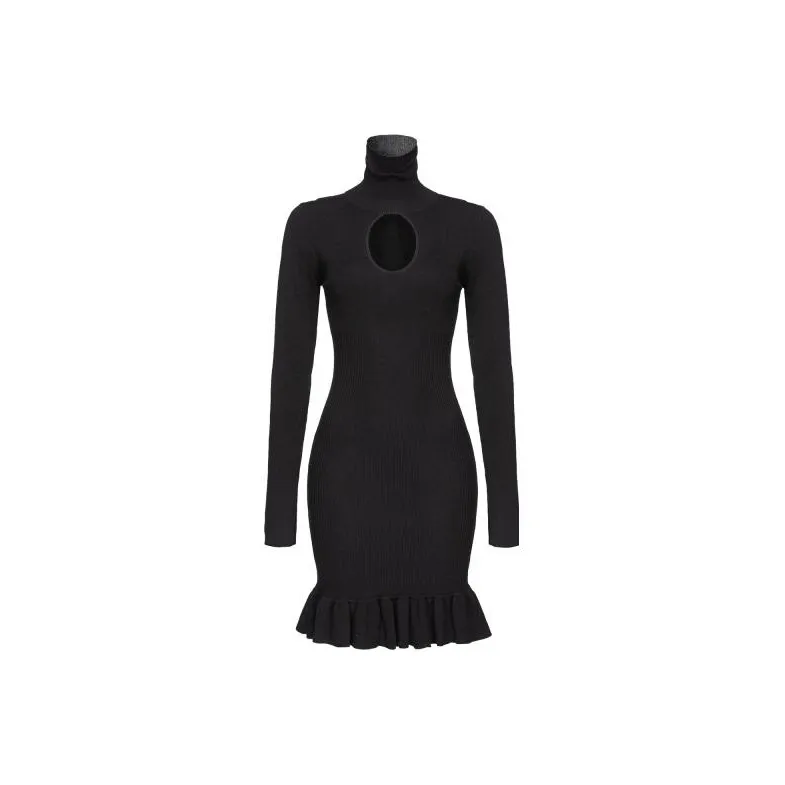 PINKO Cut Out Turtleneck Knitted Dress-0