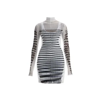 Jean Paul Gaultier Mesh Short Dress 'White/Navy/Black'