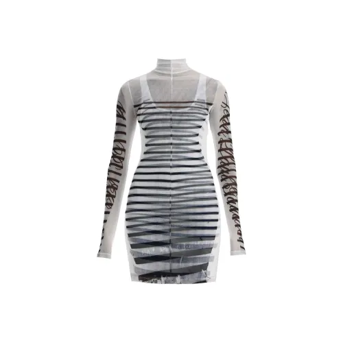 Jean Paul Gaultier Mesh Short Dress 'White/Navy/Black'