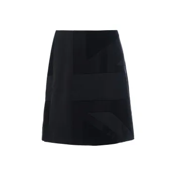 Burberry Flag Intarsia Satin Skirt 'Black'