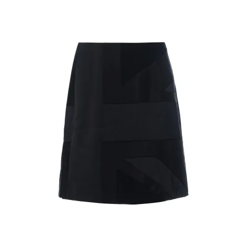 Burberry Flag Intarsia Satin Skirt 'Black'