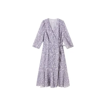 FINITY Long Sleeved Dresses Women's Purple With Print