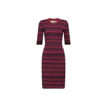 DVF Diane Von Furstenberg SS24 Long-Sleeved Dresses Women's Burgundy