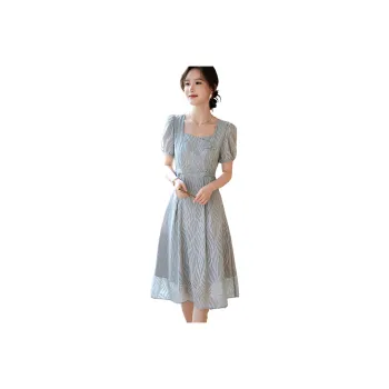 XWI Short Sleeved Dress Women's Gray Pea Green