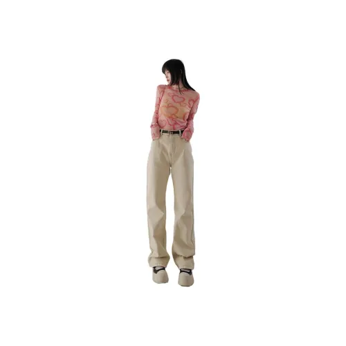 Seven Up And Nine Down Jeans Women's Yellow Mud