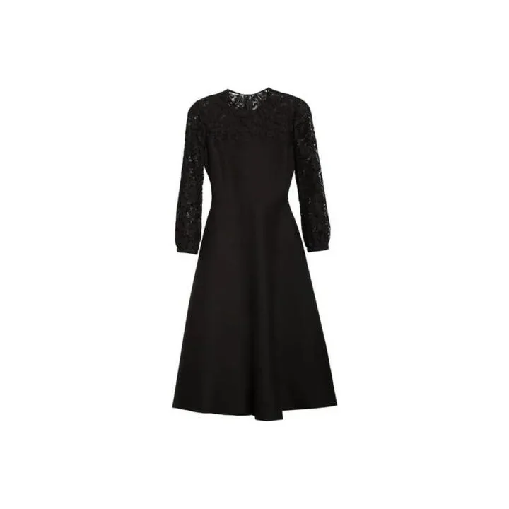 Valentino Long Sleeved Dresses Women's Black-0