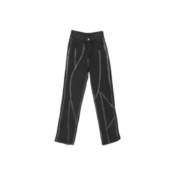 YuChaJia Jeans Women's Black Gray Color