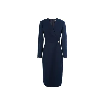 MISSSHINE Long Sleeved Dresses Women's Navy Blue