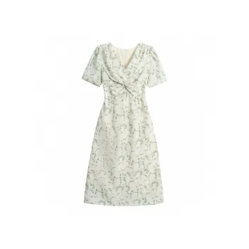 ONE PASS STUDIO Short-Sleeved Dresses Women's Green Floral