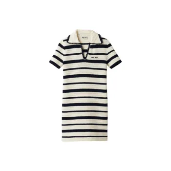 MIU MIU Stripe pattern Crochet Minidress