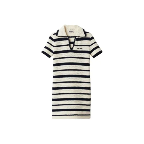 MIU MIU Stripe pattern Crochet Minidress