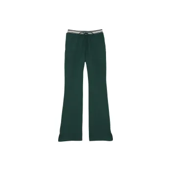 Victoria's Secret PINK Ivy Fleece Split-Hem Flare Sweatpants/Deep Forest Knitted Sports Pants Women's Deep Forest