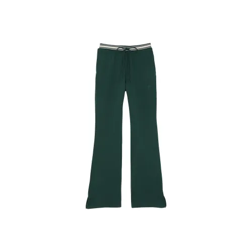 Victoria's Secret PINK Ivy Fleece Split-Hem Flare Sweatpants/Deep Forest Knitted Sports Pants Women's Deep Forest