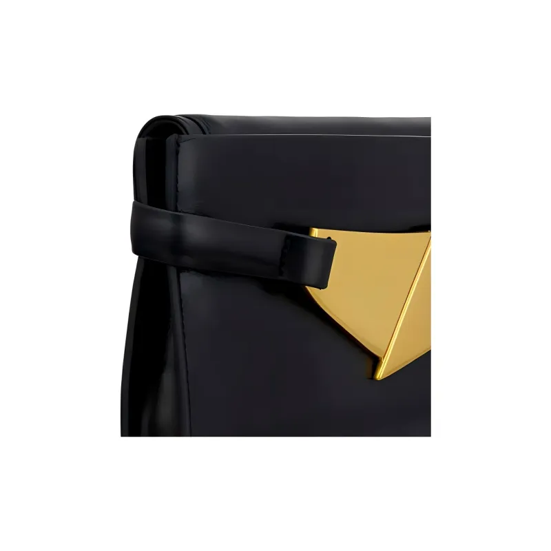 ZARA Cow Leather Envelope Bag Clutches Mini Women's Black-3