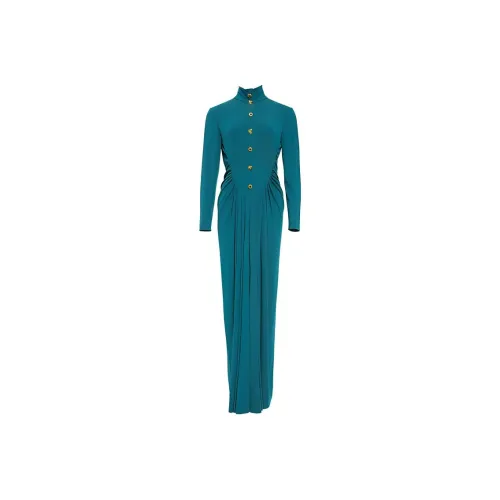 BESIONIA FW24 Long Sleeved Dresses Women's Peacock Blue