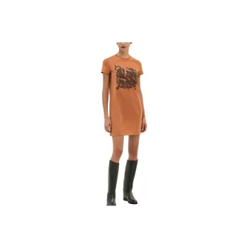 HERMES SS25 Short Sleeved Dress Women's Orange