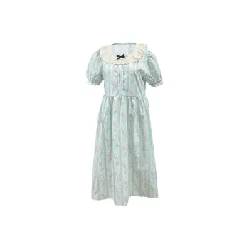 MOPB Short Sleeved Dresses Women's Pink Green