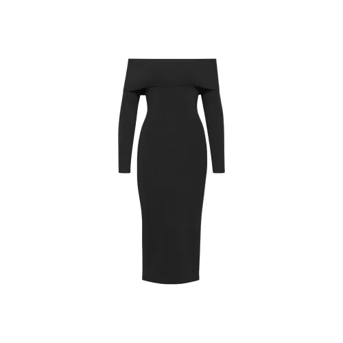 ARITZIA Babaton Sculpt Knit Section Dress Long-Sleeved Dresses Women's Black