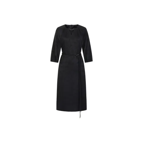 JZ. ANNAKRO Long Sleeved Dress Women's Plain Black